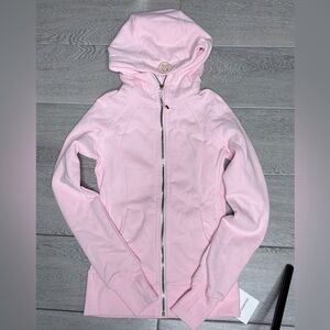 Lululemon Light Pink Scuba Full Zip Hoodie Size 4 Thumbholes